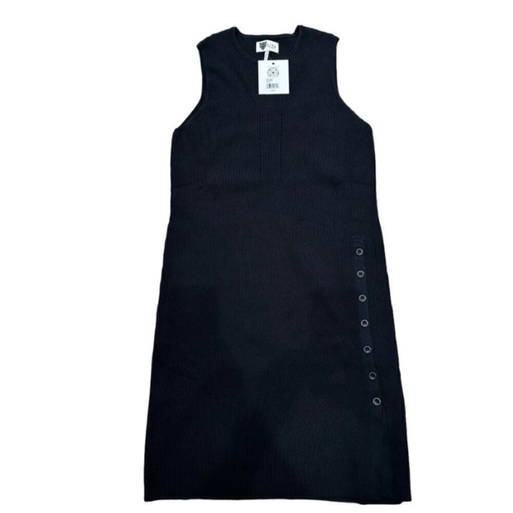 LITA by Ciara Women's Black Knit Sleeveless Ribbed Bodycon Midi Dress Size XL